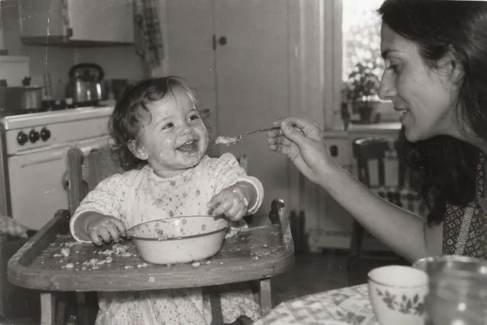 Apparently, most of breakfast ended up on Mum., 1967.