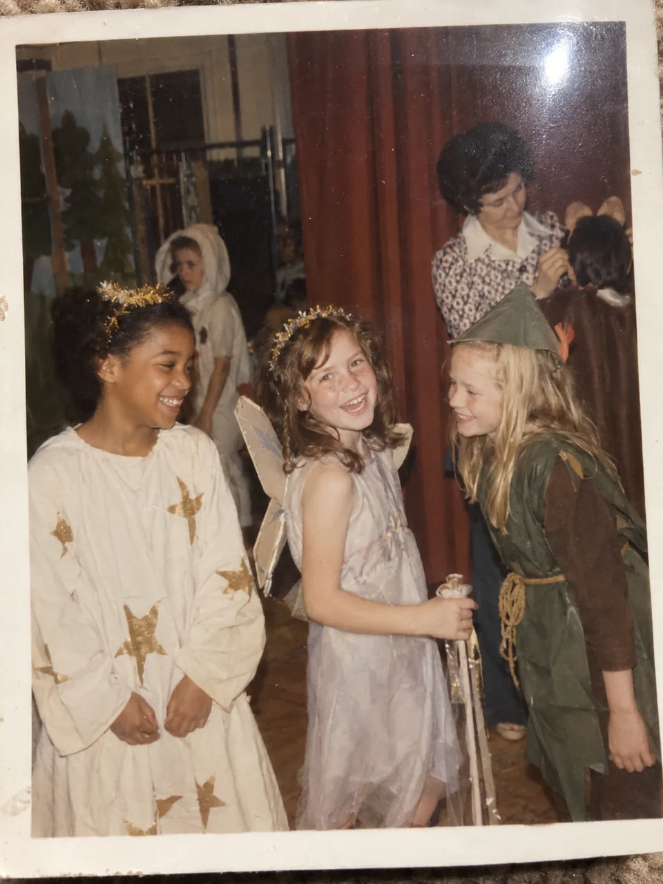 Mum’s big moment as a fairy—with one very crooked wing., 1974.