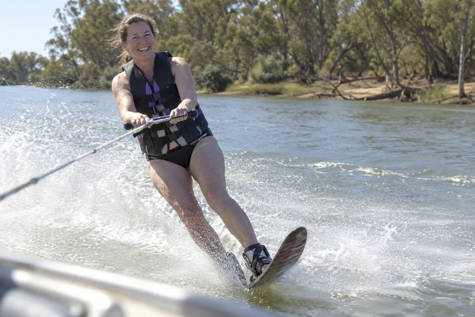 Mum was still waterskiing—and still hearing Pop tell her to bend her knees., 2013.