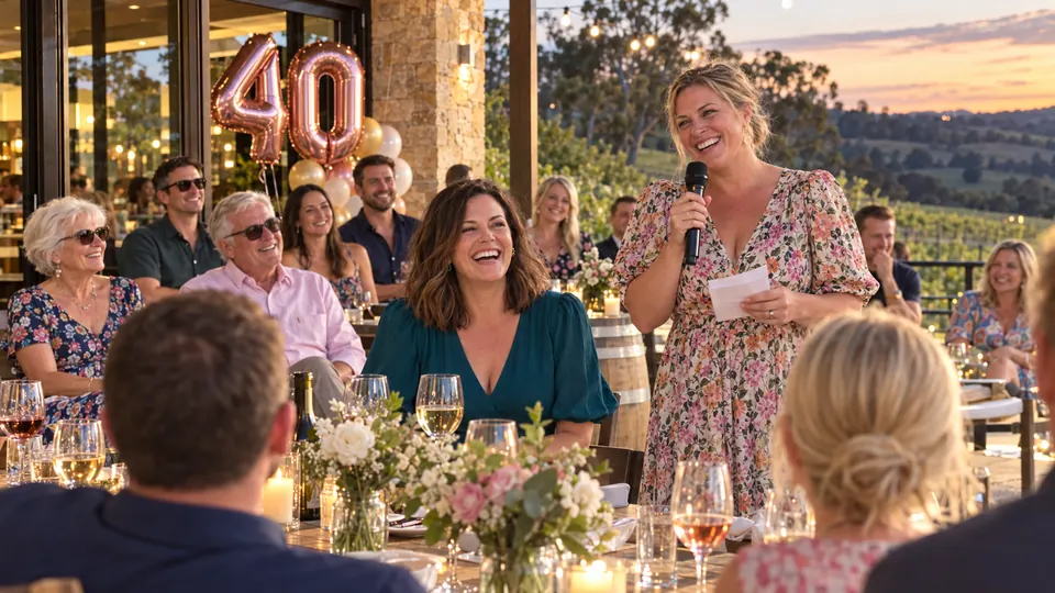 A friend’s toast gets the biggest laugh of the night.