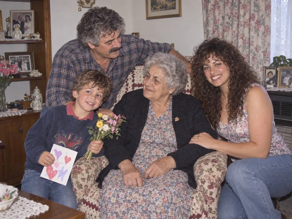 Four generations with Nonna Rosa, 2001.